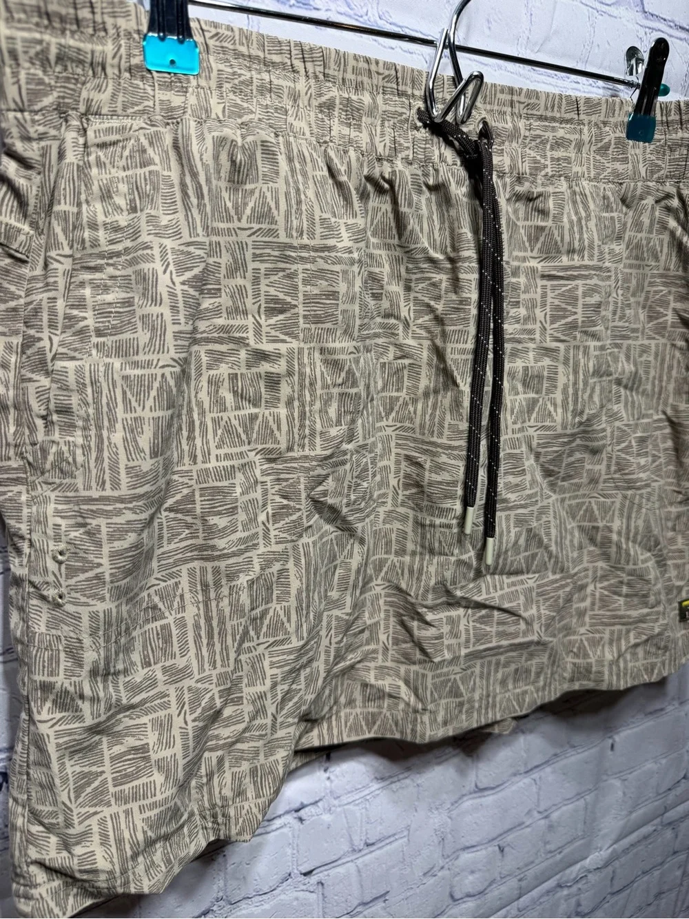 L.L.Bean Geometric Nylon Hiking Skirt Tan Brown Sz M Outdoor Casual Camping
